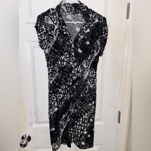 Black and White Patterned Dress